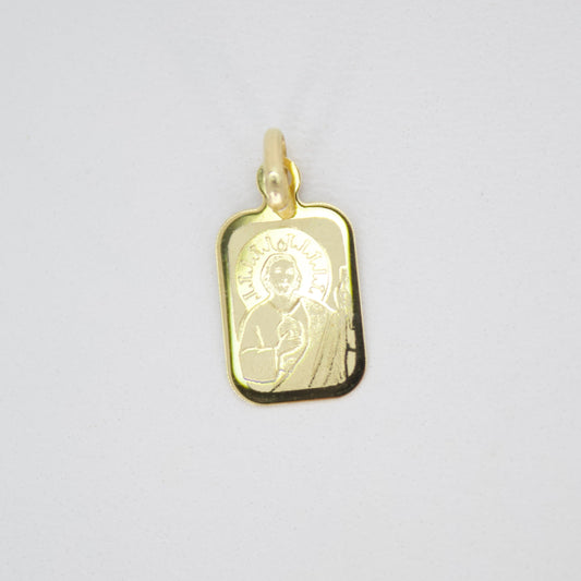 Medalla San Judas Tadeo en oro amarillo 14k.