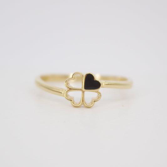 Anillo corazones en oro amarillo 14k.