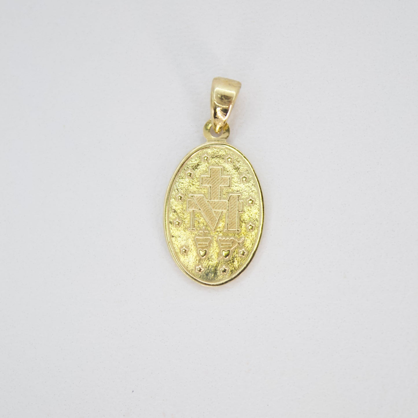 Medalla Virgen milagrosa en oro combinado 14k.