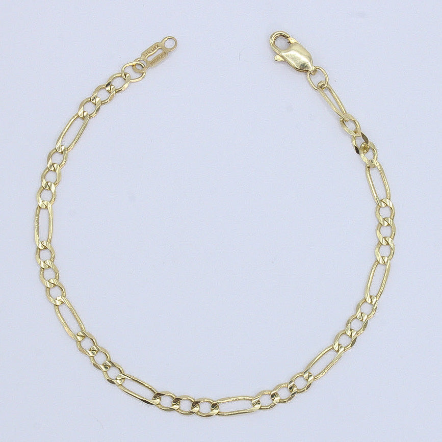 Pulso tejido 3x1 en oro amarillo 14k.