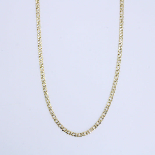 Cadena doble rombo en oro amarillo 14k.