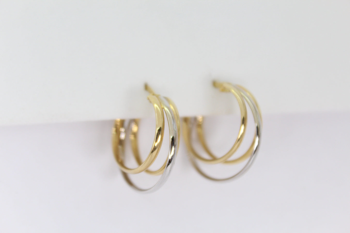 Arracadas en oro combinado 14k.