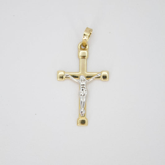 Cruz en oro combinado 14k